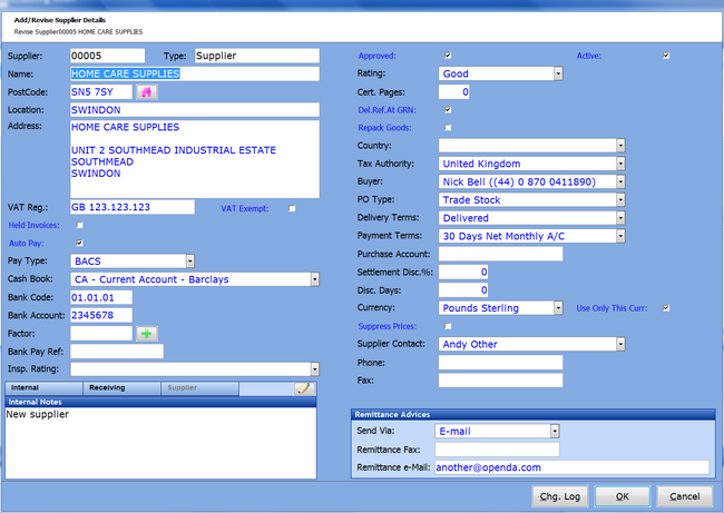 Supplier Maint